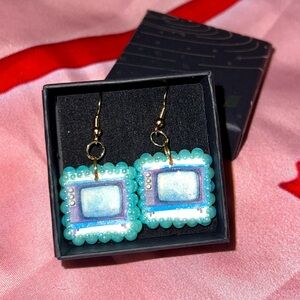 Vintage TV Set Clay Charm Earrings